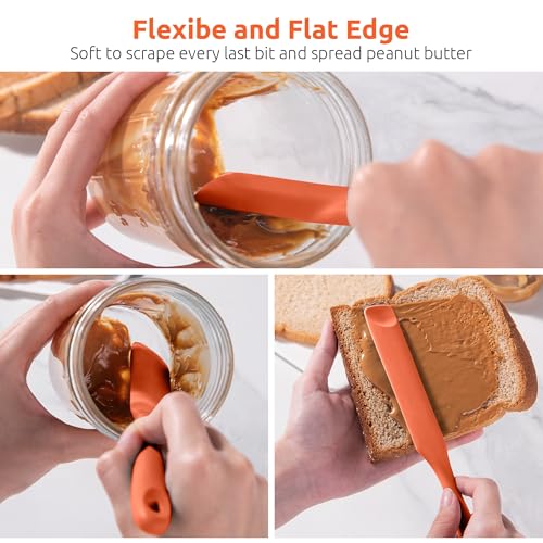 Silicone Jar Spatula for Sourdough Starter (Orange / 9.65 in)