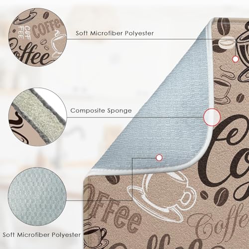Absorbent Dish Drying Mat for Kitchen 18" x 24" (18" x 24" / Coffee 5)
