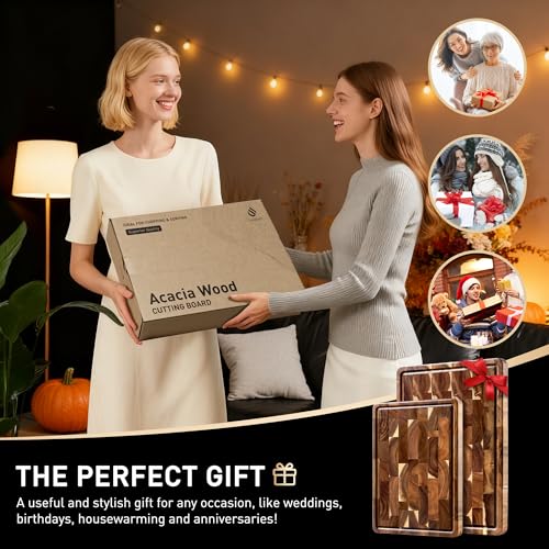 End Grain Cutting Board Set of 2 with Non (Set of 2)
