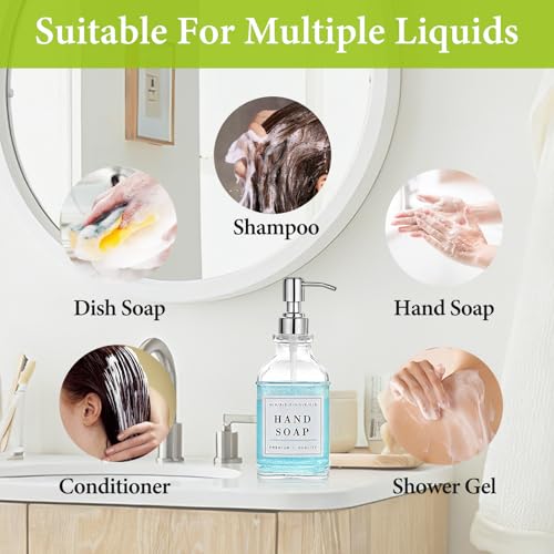 Glass Soap Dispenser with Silver Pump (Silver)