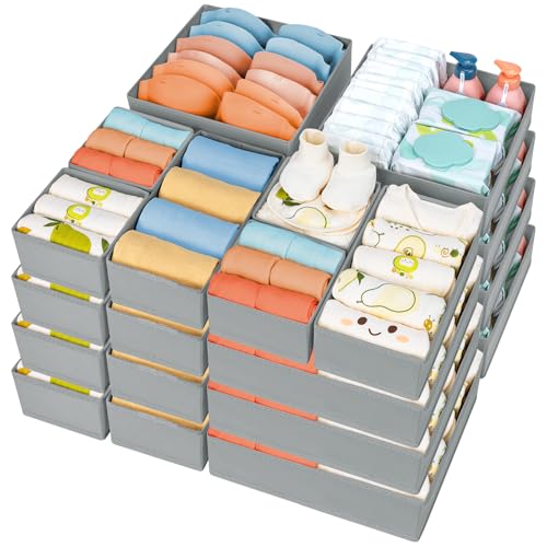 Drawer Organizer Clothes 18 Pack (Gray / 18 Pack)
