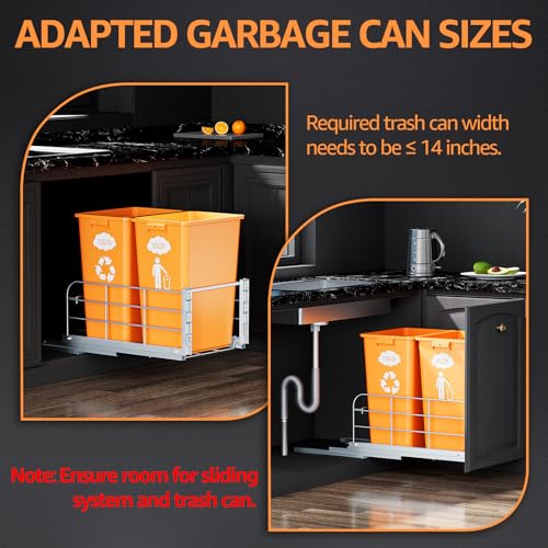 Double Pull Out Trash Can Under Cabinet (A-Double)