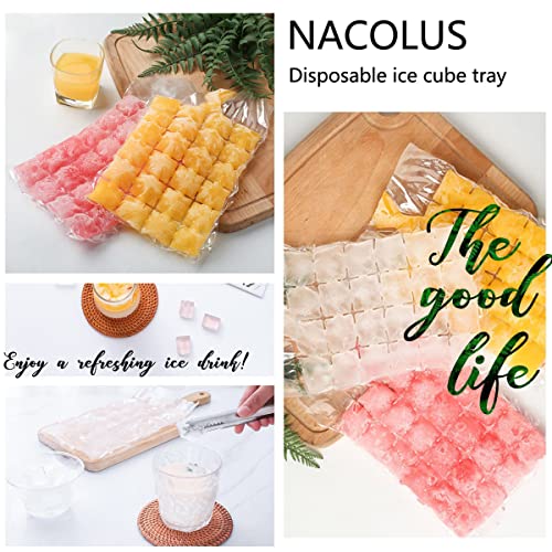 50PC Disposable Ice Cube Bags with Silicone Funnel (50 count pack)