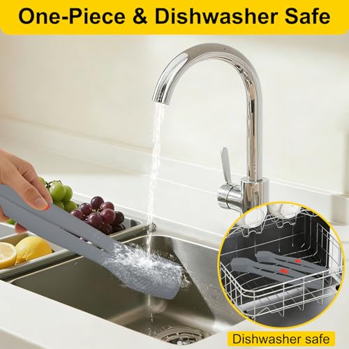 Silicone Kitchen Tongs for Cooking (Gray)