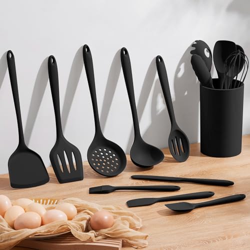 Silicone Cooking Utensil Set (Black)