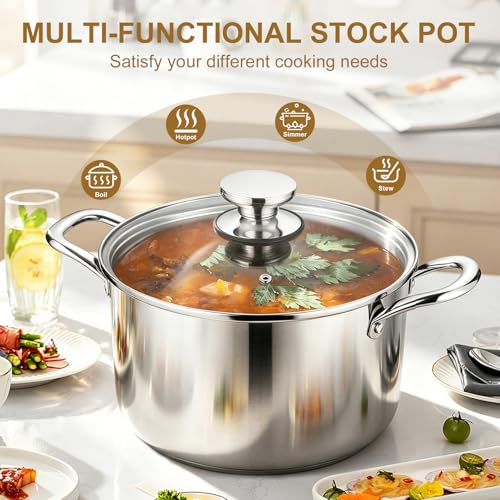 8 Quart Tri Ply Stainless Steel Stock Pot (8 Quarts)