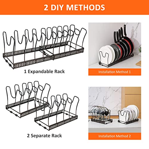 Pot and Pan Lid Organizer Rack for Under Cabinet (BRONZE)