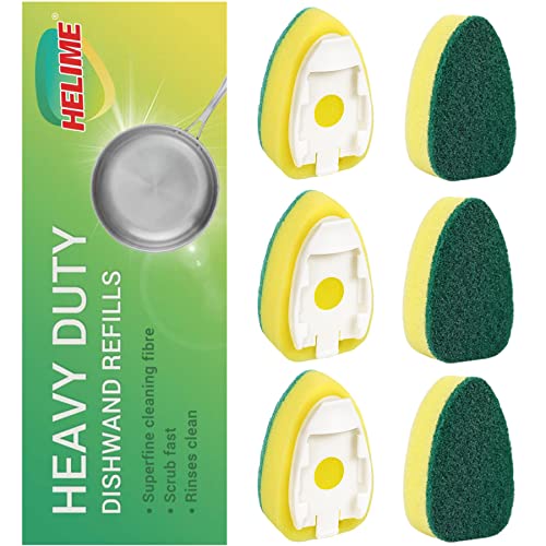 Dishwand Refills Sponges Heads (6 Count (Pack of 1))