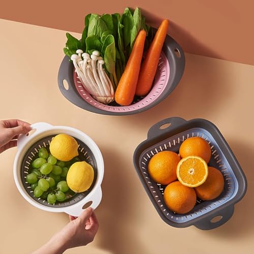 Collapsible Colander and Strainer (1.3L+2.1L / Blue)