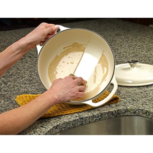 Enameled Cast Iron Round Dutch Oven (White)