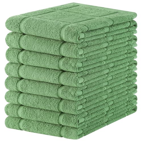 100% Cotton Kitchen Towels 18"x28" (Grass Green / 18 x 28 - 8 Pack)