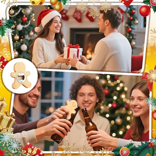 12 Pcs Magnetic Wooden Beer Bottle Opener