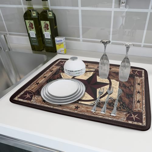 Western Texas Star Dish Drying Mat 18"x24" (24" x 18")
