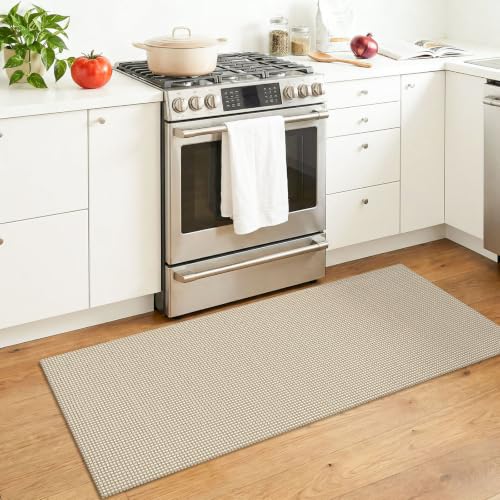 Runners for Hallways 2x5 ft Washable Kitchen Runner Non Slip Rubber Backed Hall Runners Cotton Entryway Runner Rugs for Indoor Backdoor Bedroom Kitchen (Oatmeal Beige / 2' x 5' (Runner))