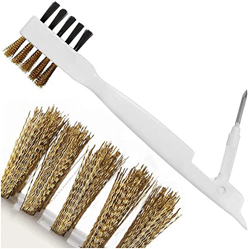 Gas Stove Brass Wire Stiff Bristles Brushes Rust Cleaner for Kitchen Grease Grime Pot Pan (White)
