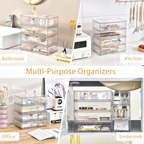5 Pack Makeup Organizer Stackable