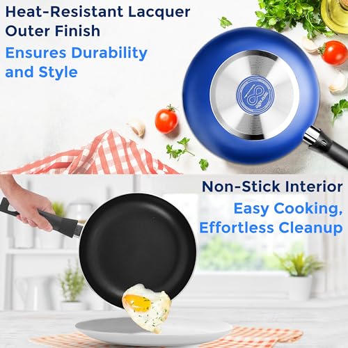 15 Pc Blue Nonstick Cookware Set (Blue)