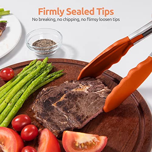 Kitchen Tong for Cooking (Orange / 9 inch)