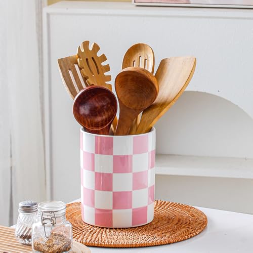 Kitchen Utensil Holder (Pink / 6.3 Inch)