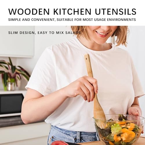Wooden Spoons for Cooking (Bamboo Yellowish)