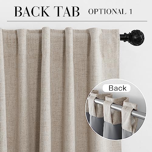 Natural Beige 100% Blackout Curtains 63 Inch Long for Bedroom (Natural Beige / 52"W x 63"L (Pack of 2))