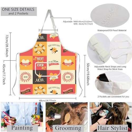 Matching Mom and Dad Aprons New Mommy and Daddy Gift for Couples Anniversary Aprons Dad Cooking Apron for Mom Chef Gift (Mom and Dad Apron-sets)