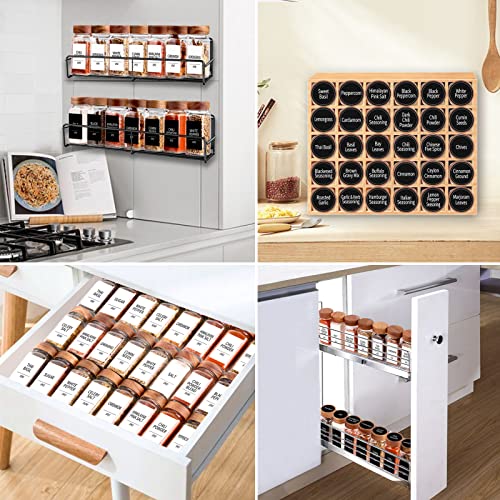 48 Pack 4oz Glass Spice Jars with 547 Labels
