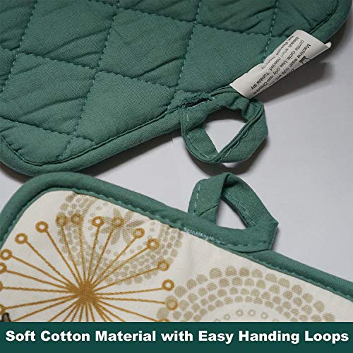 Oven Mitts and Pot Holders Sets (Green Owl)