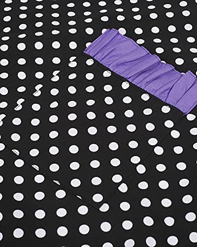 Vintage Apron for Women Purple Apron with Pockets Retro Apron Cute Apron Kitchen Apron for Cooking Baking Flirty Dress Cotton Frilly Ruffle 50s Ladies Valentine Retro Gifts for Women (Purple)