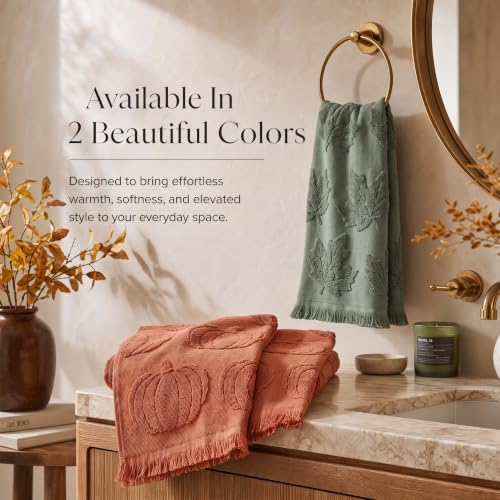 Decorative Fall Hand Towels for Your Bathroom Or Kitchen (Orange)
