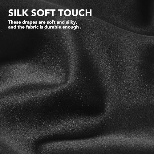 100% Blackout Curtains for Bedroom (Black/Total Blackout / 52"W x 63"L (Pack of 2))