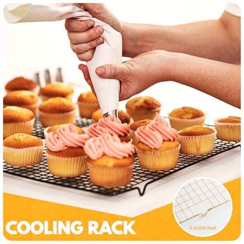 2 PCS Cooling Racks for Cooking and Baking (10‘’x15‘’-Gold)