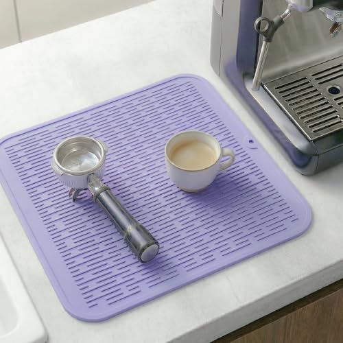 Silicone Dish Drying Mat for Multiple Usage (Light Purple / 18"L x 16"W)
