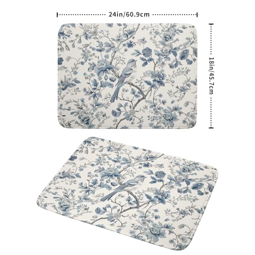 Chinoiserie Trees Dish Drying Mat for Kitchen Counter (18" x 24")