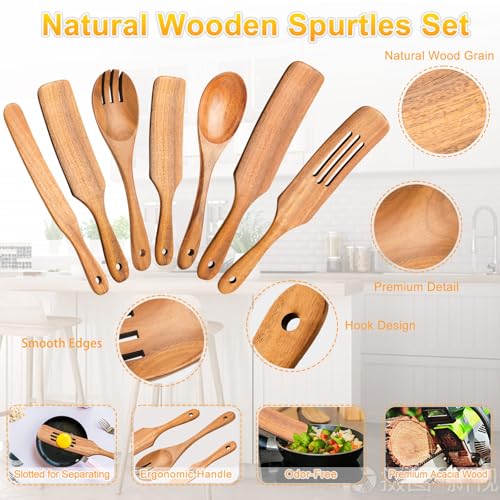 Spurtles Kitchen Tools Wooden (7 PCS SET)