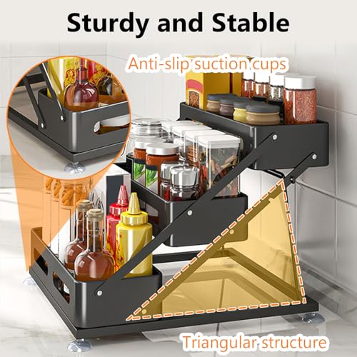 3 Tier Foldable Spice Rack (Black)