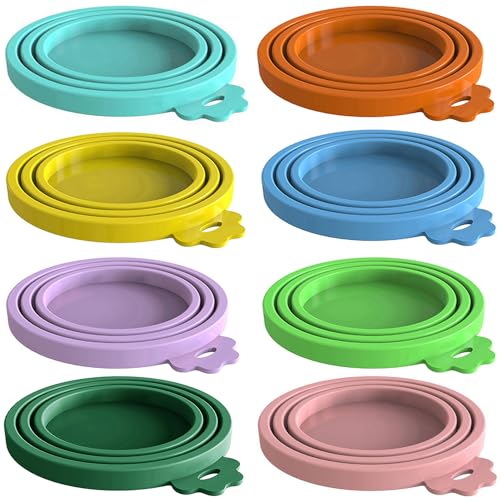 8 pack Silicone Pet Food Can Lids for 3 Size