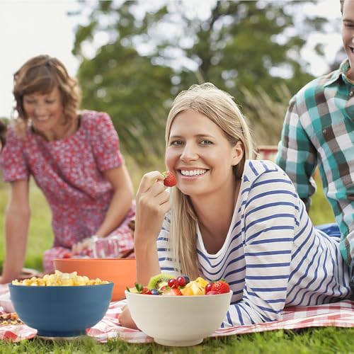 Large Salad Bowls Set of 6 (Multicolor / 60 Oz)