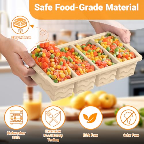 Silicone Freezer Molds for Soup with Lid (Walnut Brown)