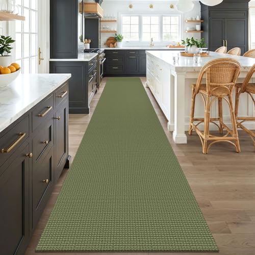 3x18 Runners Rugs for Hallway (Olive Green/Earthy Green / 3' x 18' (Runner))