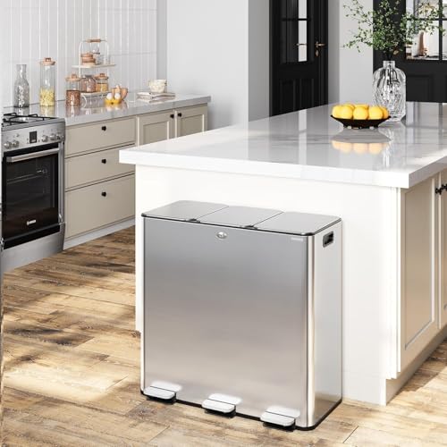 Trash Can 24 gal Triple Compartments (3 x 8 Gallon)