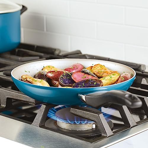 Dishwasher Safe Aluminum Nonstick Cookware Pots and Pans Set (Teal)