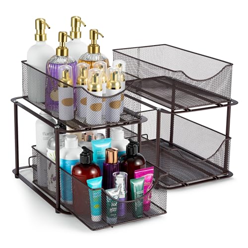 Pull Out Under Sink Organizer (2 Pack / Bronze)