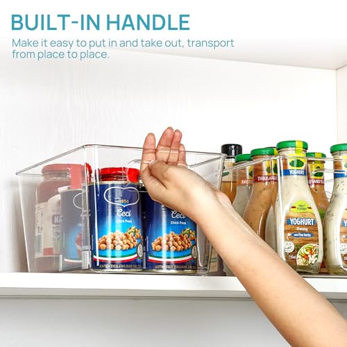 6 Pack Clear Storage Bins (L(11.3"×7.5"×6"))