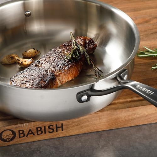 5 Qt Stainless Steel Sauté Pan with Lid (Tri-Ply Stainless w/ Black PVD Handle / Saute Pan (5-Quart))