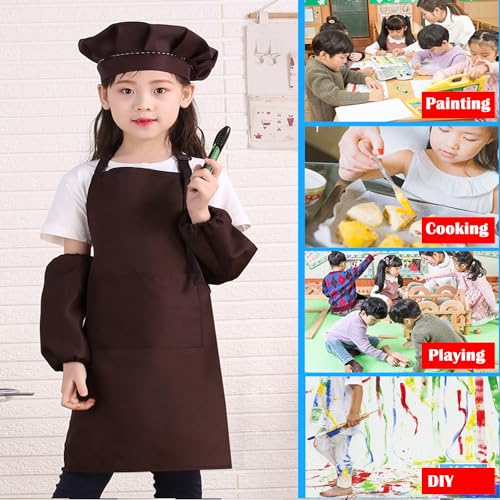 Kids Apron Chef Outfit Costume Toddler Girl Boy Aprons Cooking Baking Painting 5 (Apron / Green)