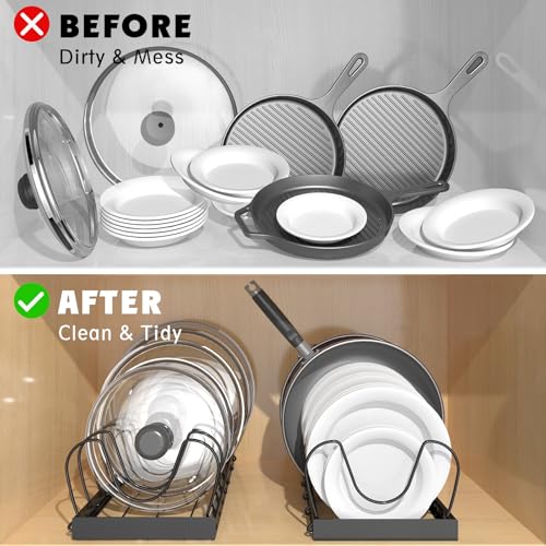 2PACK Pot Lid Organizers Inside Cabinet for Kitchen