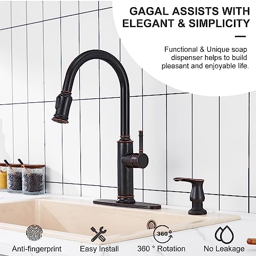 Kitchen Sink Soap Dispenser with 17 OZ Bottle (with Bottle / Oil-rubbed Bronze)