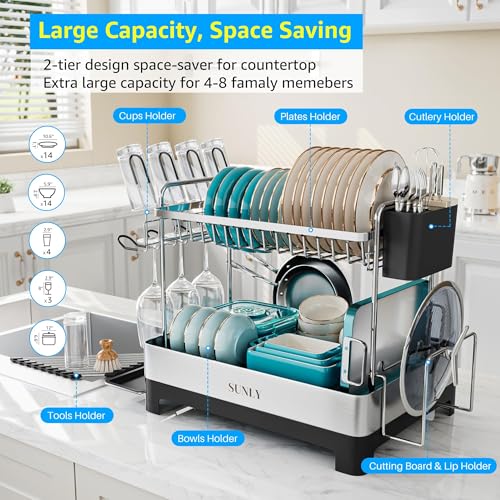 2 Tier Dish Drying Rack (Black)