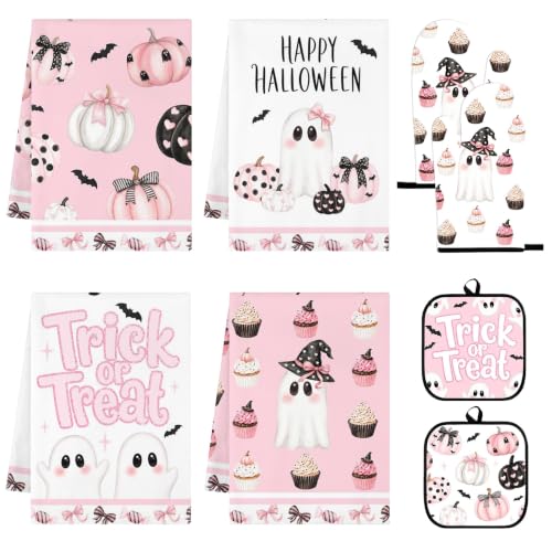 Halloween Pink Kitchen Decor Set (Pink Ghost Halloween)